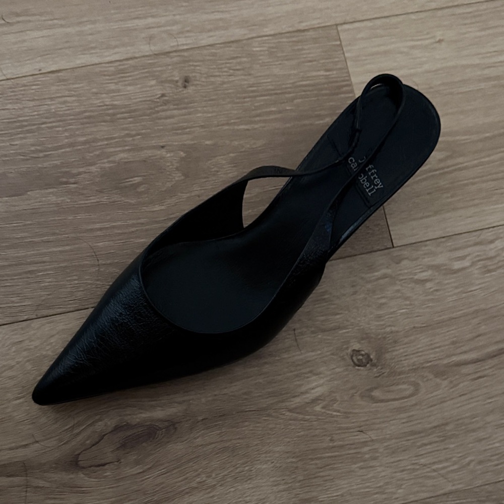 Jeffrey Campbell Black Pointed Slingback Heels